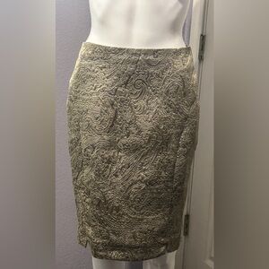 Nwt The Limited Sz 2 Metallic Brocade Pencil Skirt Cocktail Elegant Party Glam